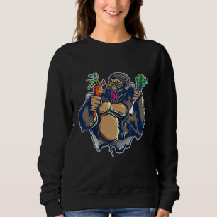 Vegan Muscle Power Vegan Workout Gorilla Gym Muscl Sweatshirt