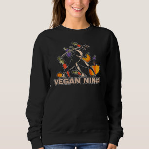 Vegan Ninja Vegetables Carrot Eggplant Pumpkin Go  Sweatshirt