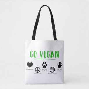 Vegan Nonviolence Animals Planet People Tote Bag