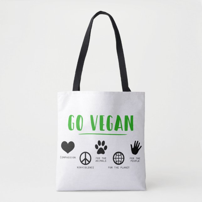 Vegan Nonviolence Animals Planet People Tote Bag (Front)