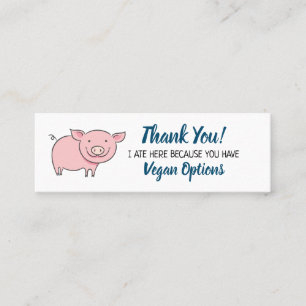 Vegan outreach restaurant thank you mini business card