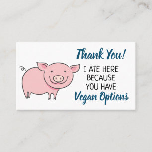 Vegan outreach thank you business card