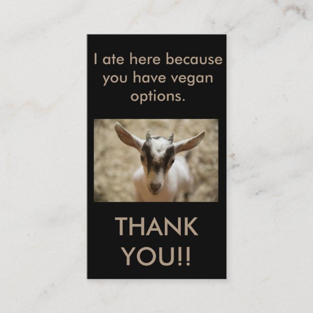 Vegan Outreach Thank You Cards (Front)