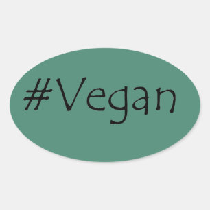 #Vegan Oval Sticker