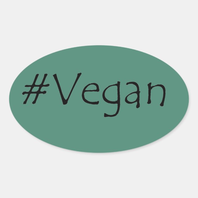 #Vegan Oval Sticker (Front)