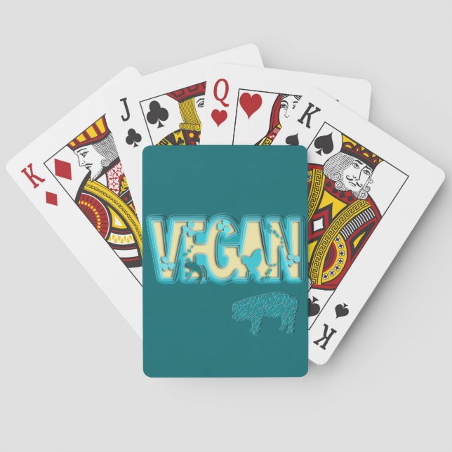 Vegan paper cut-out playing cards (Back)