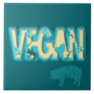 Vegan paper cut-out tile