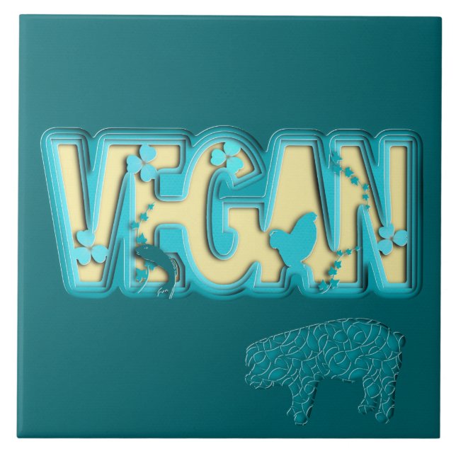 Vegan paper cut-out tile (Front)