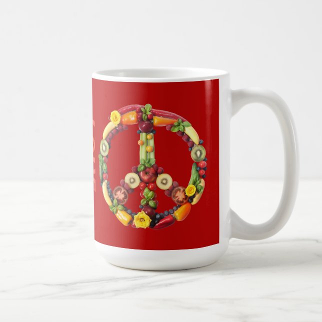 Vegan Peace and Love Coffee Mug (Right)