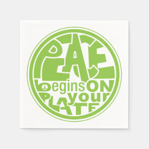 Vegan Peace Begins On Your Plate Paper Napkin