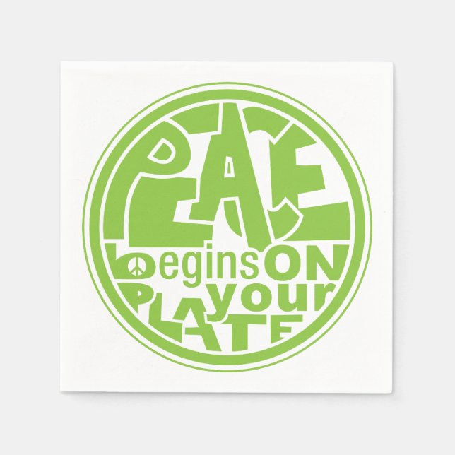 Vegan Peace Begins On Your Plate Paper Napkin (Front)