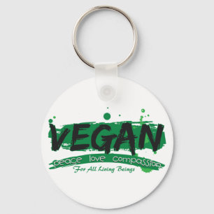 Vegan Peace Love Compassion Key Ring