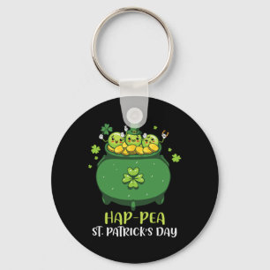 Vegan Peas Plant Sed Hap-pea St. Patricks Day Pea Key Ring