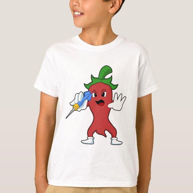 Vegan Pepper at Darts with Dart.PNG T-Shirt (Front)
