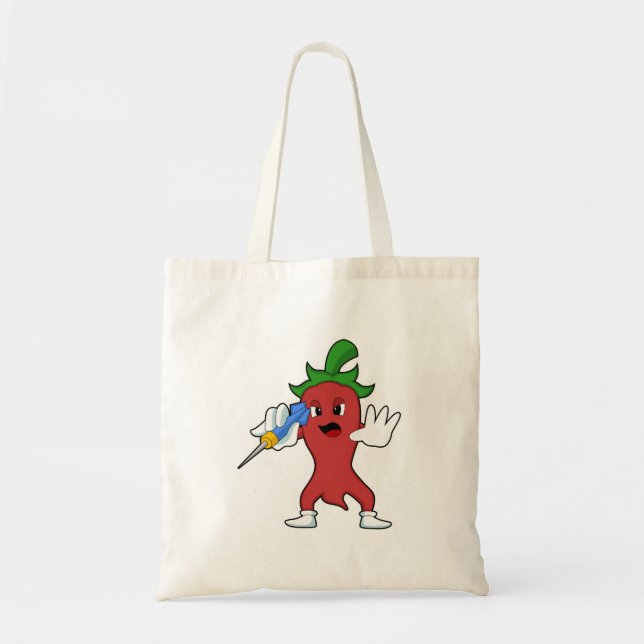 Vegan Pepper at Darts with Dart.PNG Tote Bag (Front)