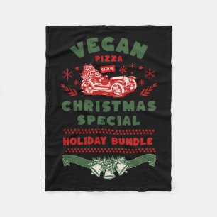 Vegan Pizza Christmas Special Fleece Blanket