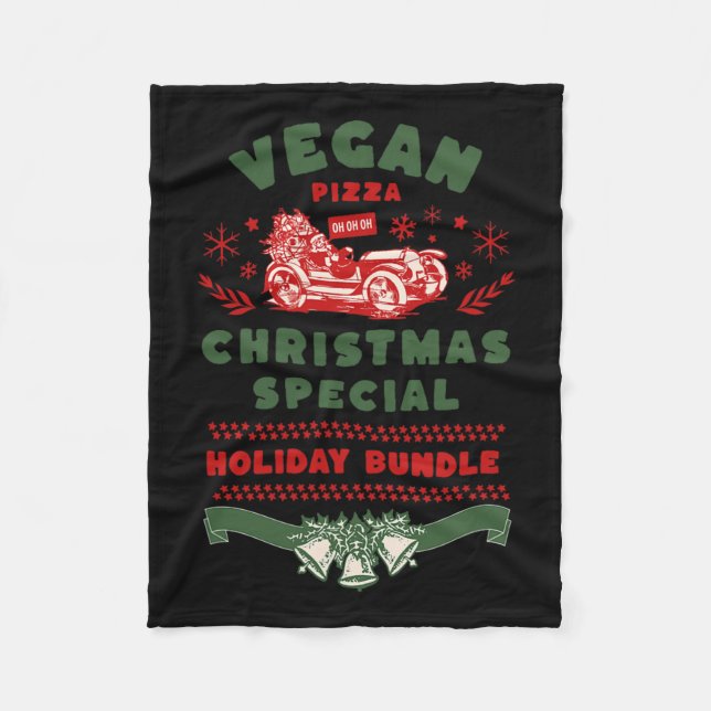 Vegan Pizza Christmas Special  Fleece Blanket (Front)