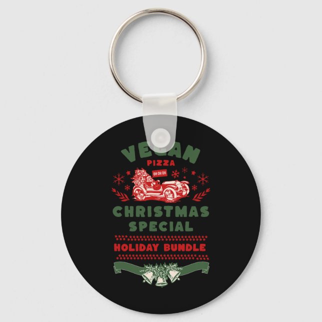 Vegan Pizza Christmas Special  Key Ring (Front)