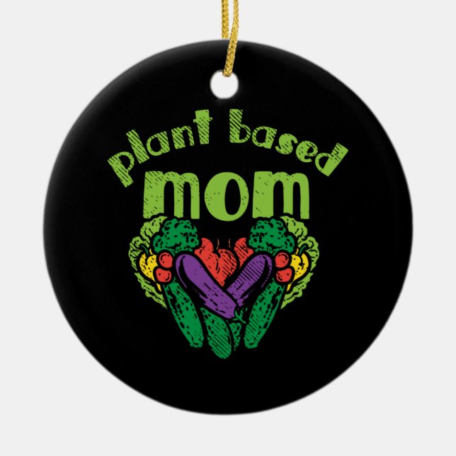 Vegan - Plant Based Mum Ceramic Tree Decoration (Front)