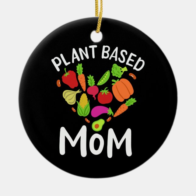 Vegan - Plant Based Mum Ceramic Tree Decoration (Front)