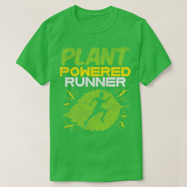 Vegan Plant Powered Runner 1 T-Shirt (Design Front)