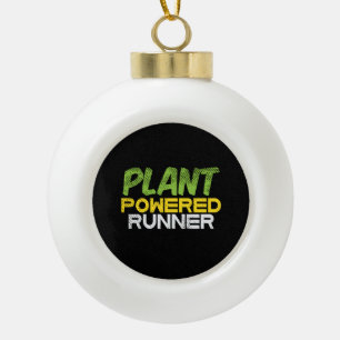 Vegan - Plant Powered Runner Ceramic Ball Christmas Ornament