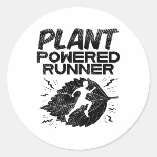 Vegan - Plant Powered Runner Classic Round Sticker