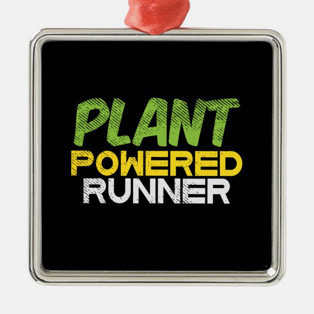 Vegan - Plant Powered Runner Metal Tree Decoration (Front)