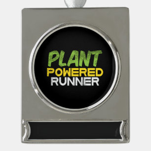 Vegan - Plant Powered Runner Silver Plated Banner Ornament