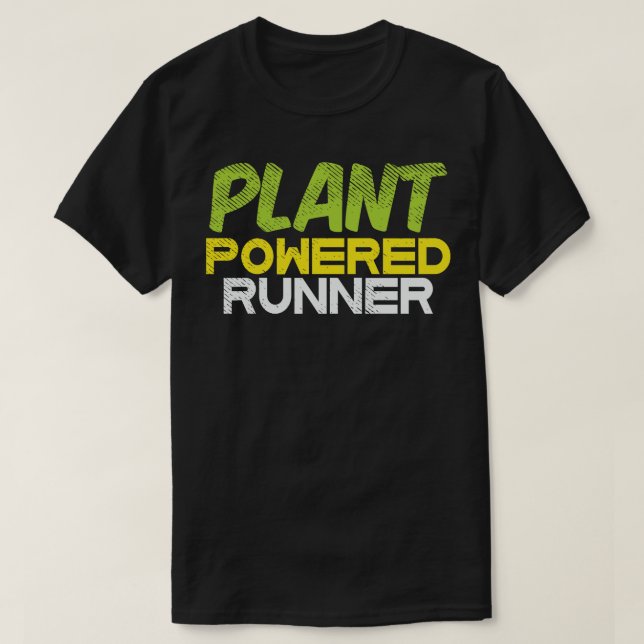 Vegan Plant Powered Runner T-Shirt (Design Front)