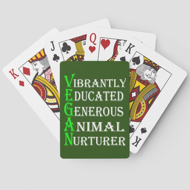 Vegan Playing Cards For Animal Lovers, Vegan (Back)
