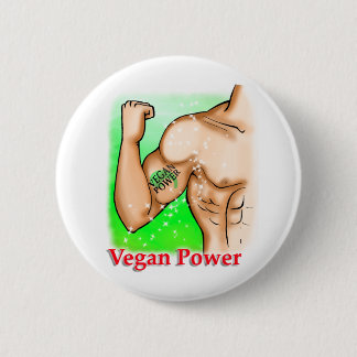 vegan power 6 cm round badge