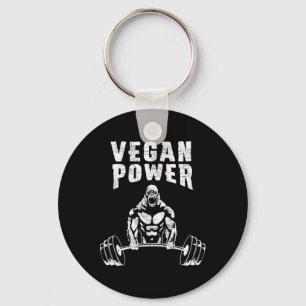 Vegan Power Gorilla Bodybuilding Gym Workout Desig Key Ring