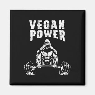 Vegan Power Gorilla Bodybuilding Gym Workout Desig Magnet