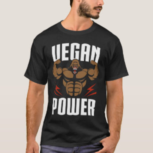 Vegan Power - Gorilla Workout And Gym Bodybuilding T-Shirt