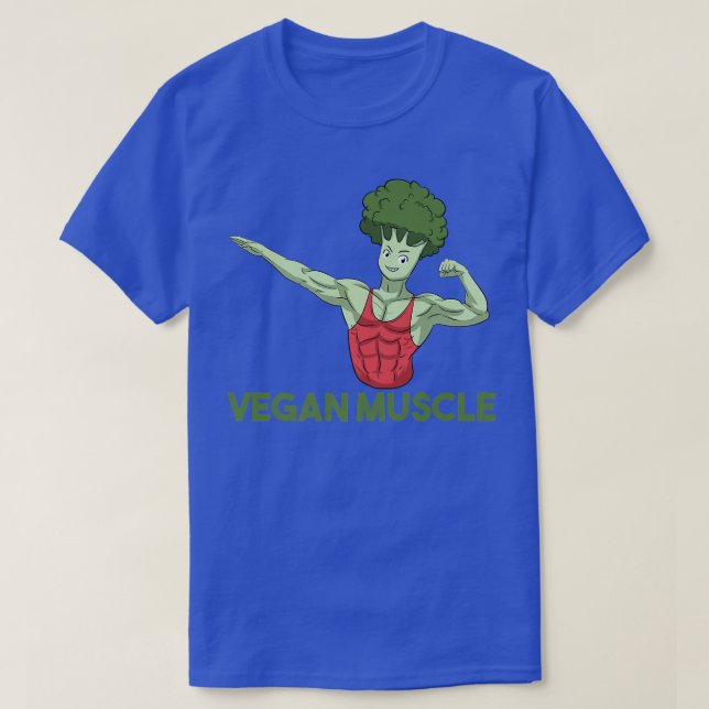 Vegan Power Vegetarian Plant Broccoli Bodybuilding T-Shirt (Design Front)