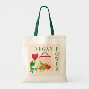 Vegan Power Veggie Charger Heart Tote Bag