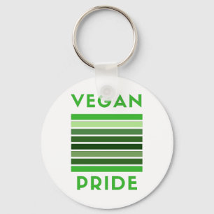 Vegan Pride Flag Button Keychain