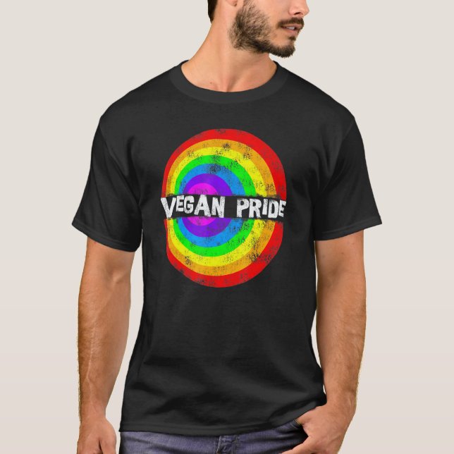 Vegan Pride Rainbow Circle T-Shirt (Front)