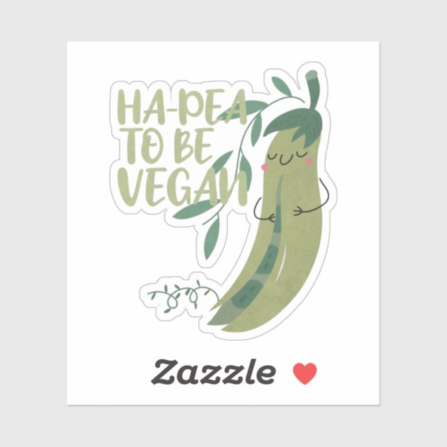 Vegan Pun: Ha-pea to be Vegan (Sheet)