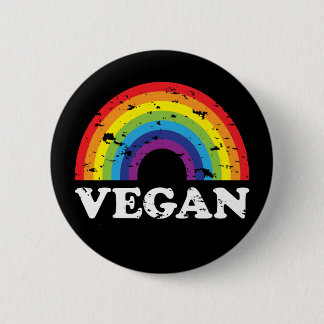 Vegan Rainbow 6 Cm Round Badge
