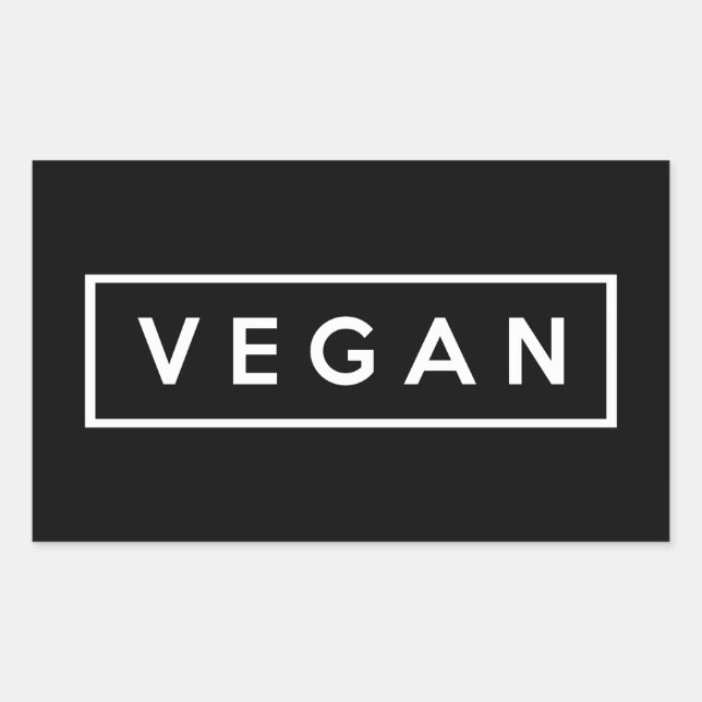 vegan. rectangular sticker (Front)