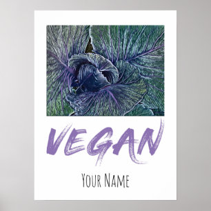 Vegan Red Cabbage Vintage gift Poster
