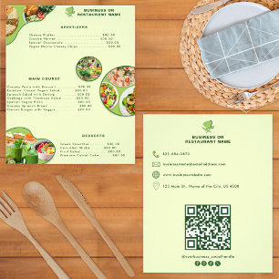 Vegan Restaurant Food Menu Professional   QR Code 