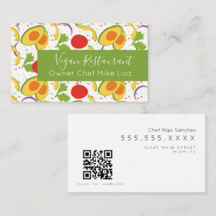 Vegan Restaurant Salad Pattern  Business Card