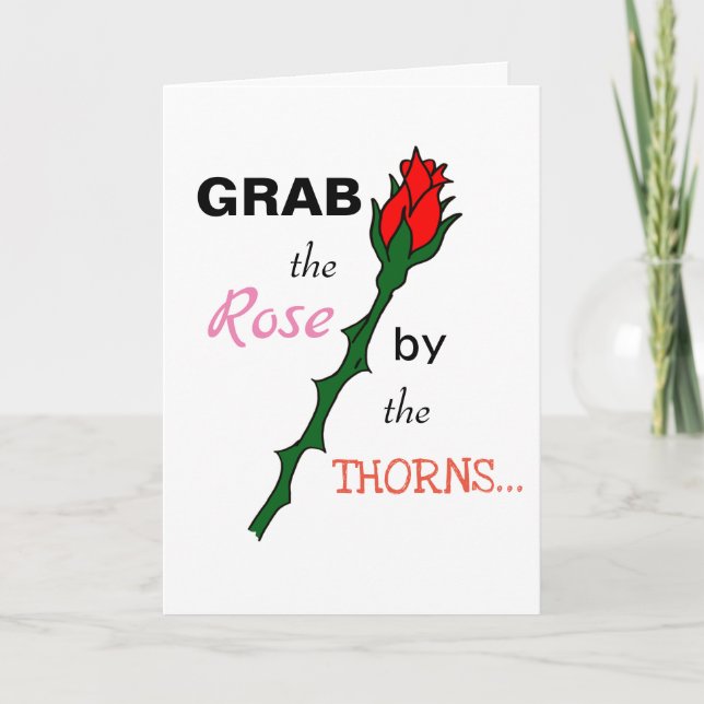 Vegan Rose Thorns Valentines Day Card (Front)