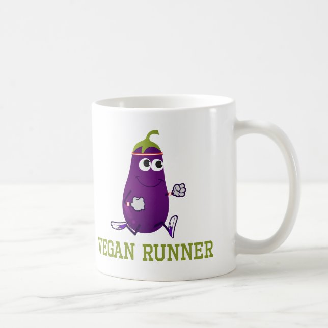 Vegan Runner Eggplant Coffee Mug (Right)