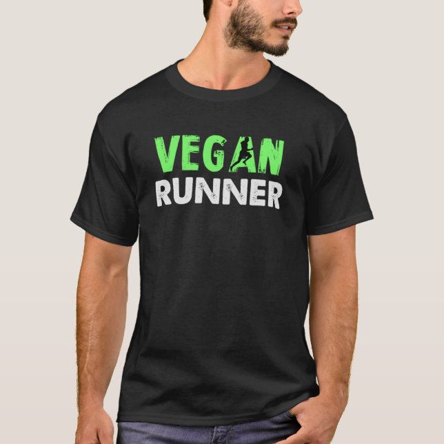 Vegan Runner for Male Vegan Athlete T-Shirt (Front)