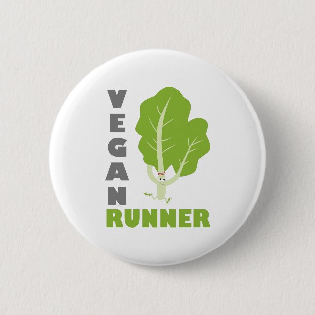 Vegan Runner - Kale 6 Cm Round Badge (Front)