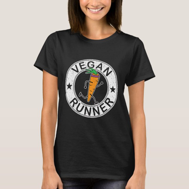 Vegan Runner Plant Powered Athlete Gift T-Shirt (Front)